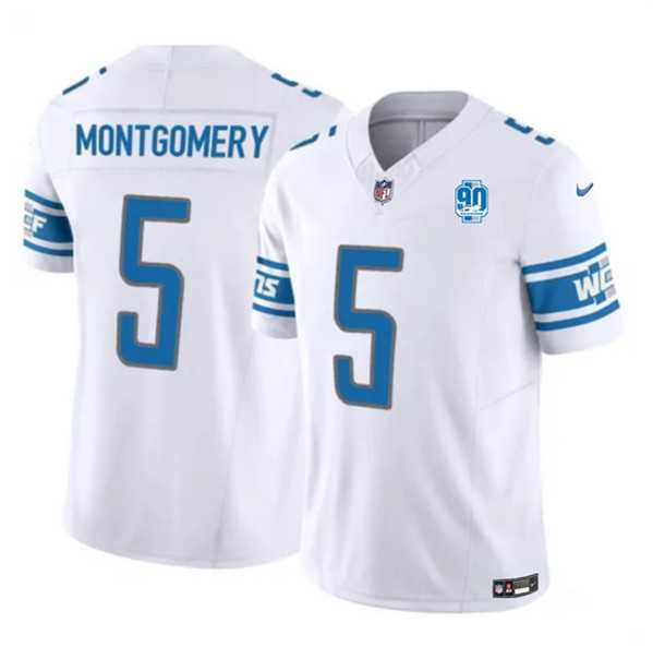Men & Women & Youth Detroit Lions #5 David Montgomery White 2023 F.U.S.E. 90th Anniversary Vapor Untouchable Limited Stitched Jersey->houston texans->NFL Jersey